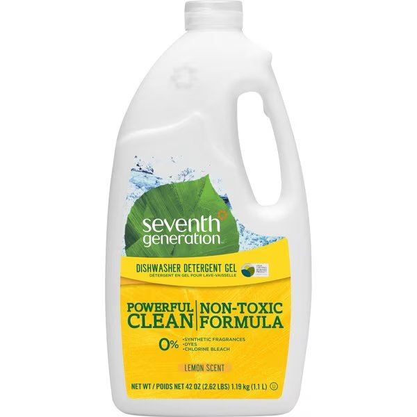 Dishwasher Detergent Gel, Natural, 42oz., Lemon Scent, Seventh Generation, Mfr#: SEV22171